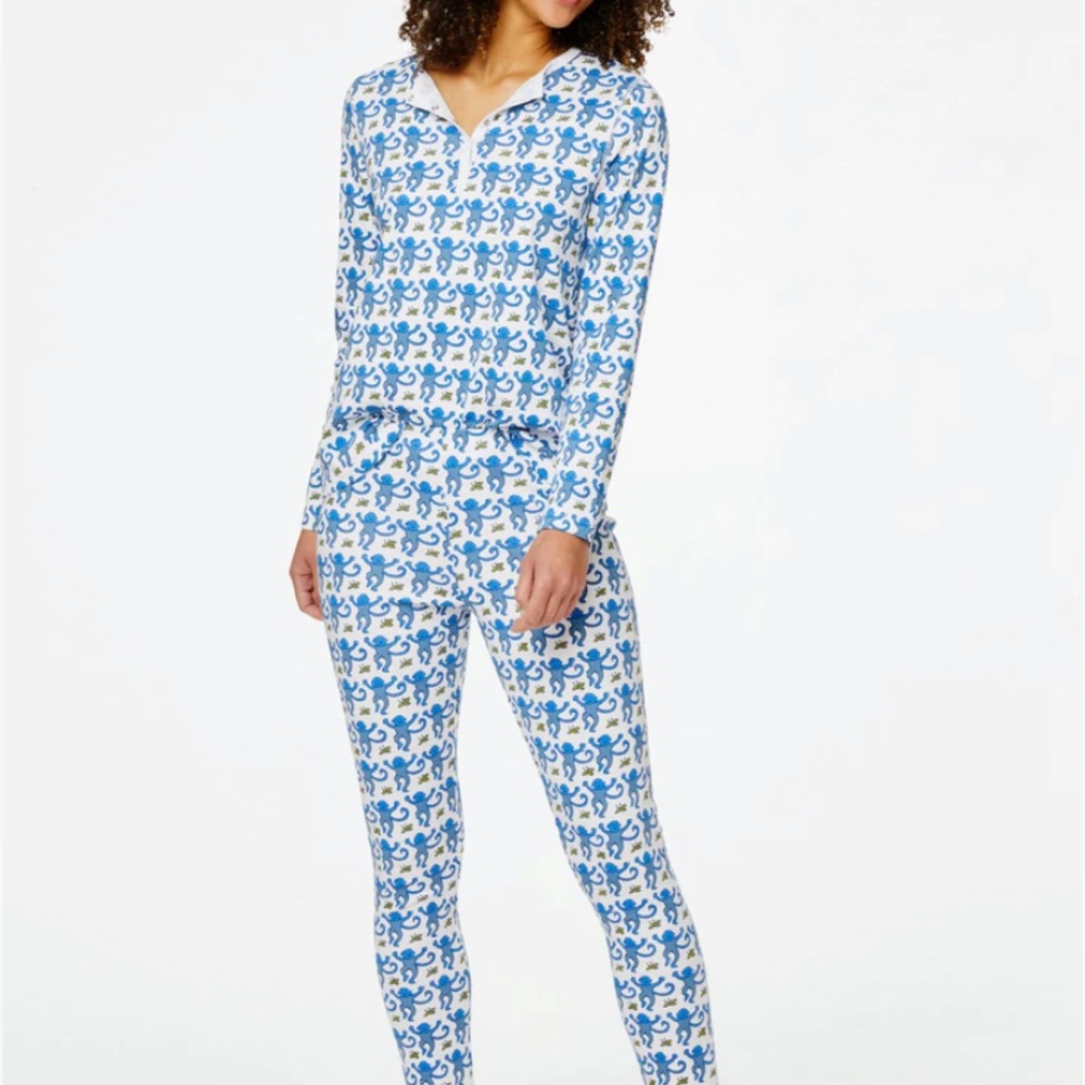 Roller rabbit blue monkey pjs